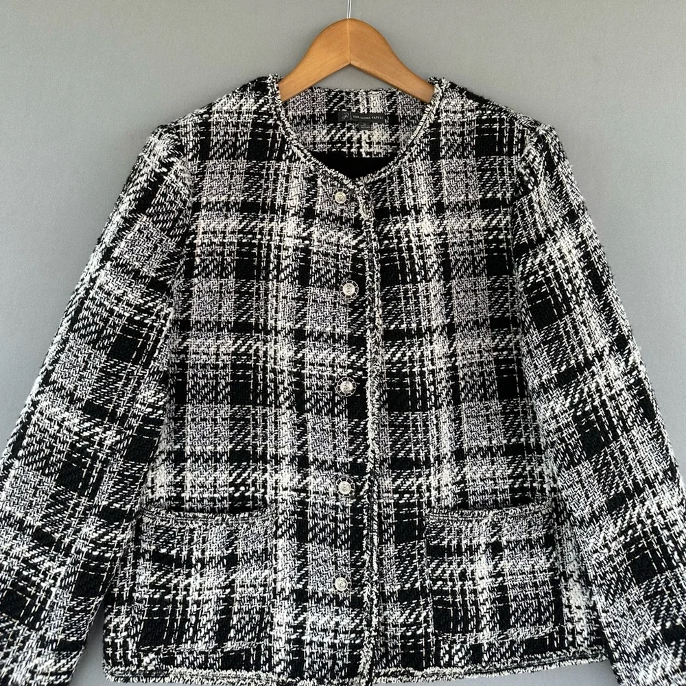 Adrianna Papell Blazer Jacket Tweed Women Size M